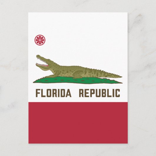 Alligator Flag Crocodile Florida Briefkaart (Voorkant)