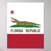 Alligator Flag Crocodile Florida Poster (Voorkant)