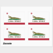 Alligator Flag Crocodile Florida Rechthoekige Sticker (Vel)