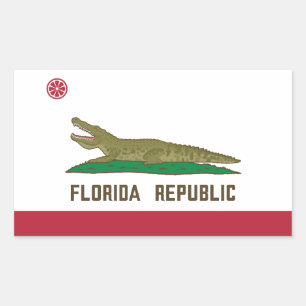 Alligator Flag Crocodile Florida Rechthoekige Sticker