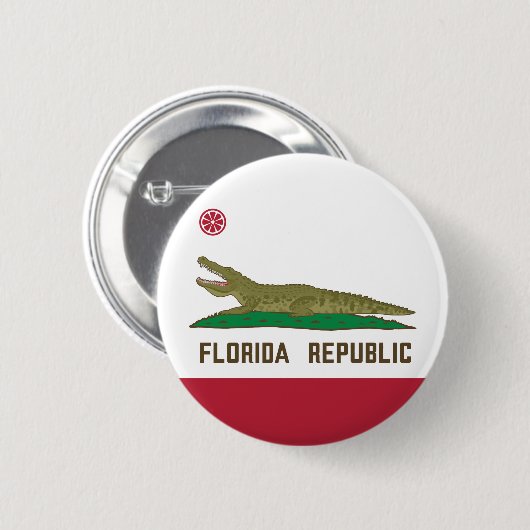 Alligator Flag Crocodile Florida Ronde Button 5,7 Cm (Voorkant /achterkant)
