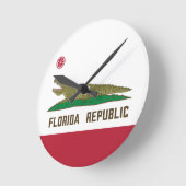 Alligator Flag Crocodile Florida Ronde Klok (Hoek)