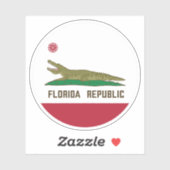Alligator Flag Crocodile Florida Sticker (Vel)