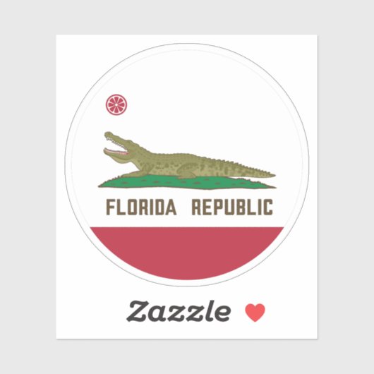 Alligator Flag Crocodile Florida Sticker (Vel)