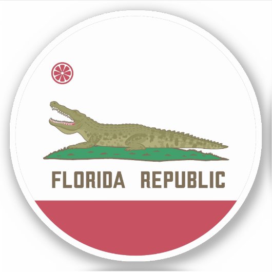 Alligator Flag Crocodile Florida Sticker (Voorkant)
