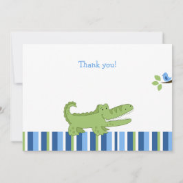 Alligator Flat Dank je wel, Blauw/Groen Notitiekaartje