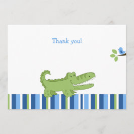 Alligator Flat Dank je wel, Blauw/Groen Notitiekaartje