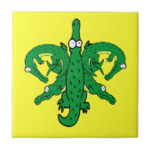 Alligator Fleur De Lis Tegeltje (Voorkant)