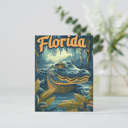 Alligator Florida Everglades Briefkaart (Staand voorkant)
