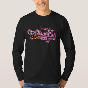 Alligator Flowers Roos Animal Crocodile Women and T-shirt