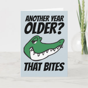 ALLIGATOR FUNNY BIRTHDAY BITES CARDS KAART