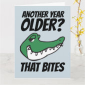 ALLIGATOR FUNNY BIRTHDAY BITES CARDS KAART (Gele Bloem)