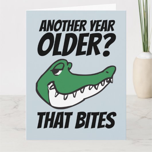 ALLIGATOR FUNNY BIRTHDAY BITES CARDS KAART (Voorkant)