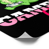 Alligator Gamer Meisje Gaming  Poster (Hoek)