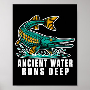 Alligator gar hengelaar vintage gedistresseerd zoe poster