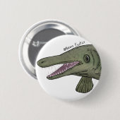 Alligator gar pin ronde button 5,7 cm (Voorkant /achterkant)