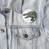 Alligator gar pin ronde button 5,7 cm (In situ)