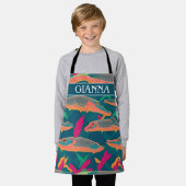 Alligator Gar regenboog kleurrijk patroon Schort (Gedragen)