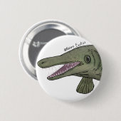 Alligator gar speld ronde button 5,7 cm (Voorkant /achterkant)