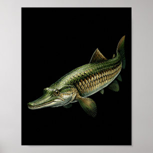Alligator Gar Vis T-shirt Vintage Visgrafic - U Poster
