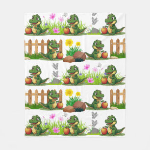 Alligator Garden Fleece Deken