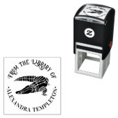 Alligator Gator Uit de Bibliotheek van Round Zelfinktende Stempel (In situ)