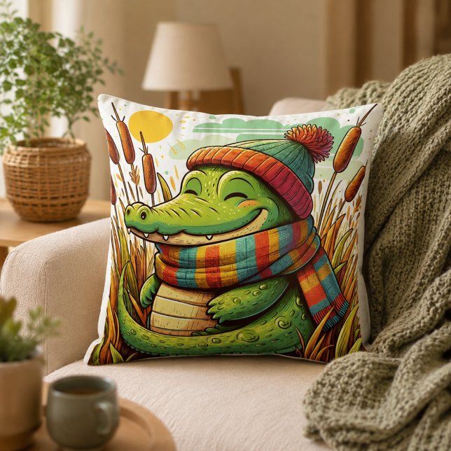 Alligator-geïnspireerde kussen  (Alligator-Inspired Pillow)