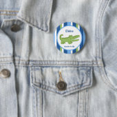 Alligator Gepersonaliseerd naam tag Button Blue/Gr (In situ)