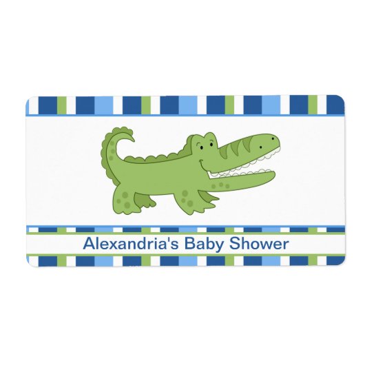 Alligator Gepersonaliseerd Sticker grote waterfles (Voorkant)