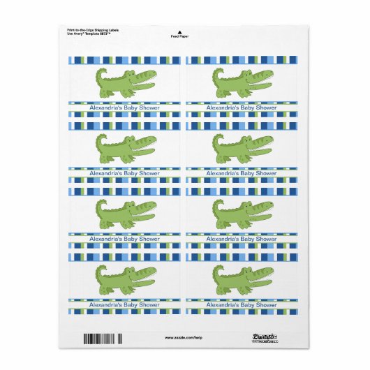 Alligator Gepersonaliseerd Sticker grote waterfles (Full Sheet)