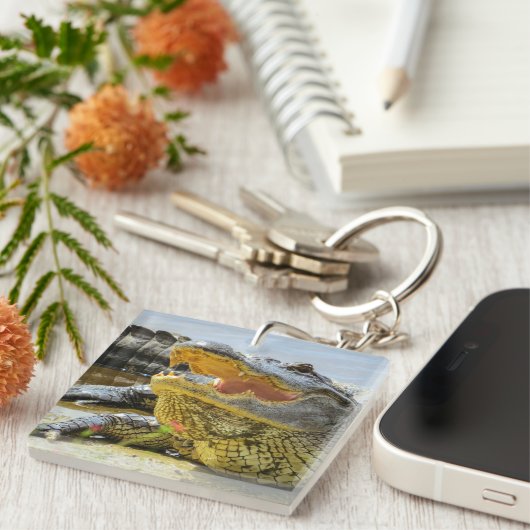 Alligator. Gezichtelijk Sleutelhanger (Voorkant Rechts)