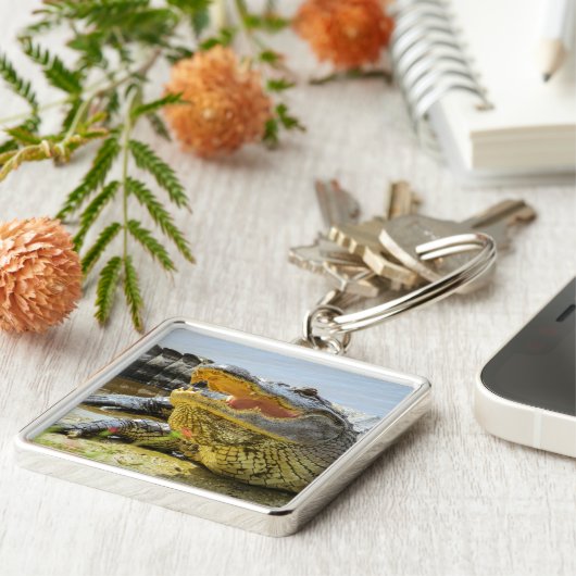 Alligator. Gezichtelijk Sleutelhanger (Zijkant)