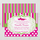 ALLIGATOR GIRL BABY SHOWER INVITE KAART (Voorkant / Achterkant)
