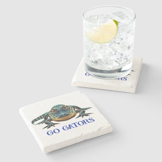 Alligator - Go Gators Stenen Onderzetter (Zijkant)