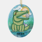 Alligator Golf Keramisch Ornament (Rechts)