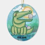 Alligator Golf Keramisch Ornament (Links)
