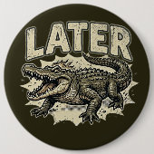 Alligator Grad Speld - Cute Aangepaste Knop Cadeau Ronde Button 6,0 Cm (Voorkant)