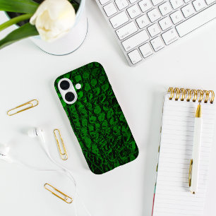 Alligator Green Faux Leather iPhone 16 Hoesje