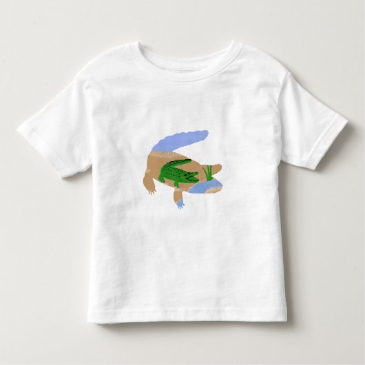 Alligator Green Whimsical Cartoon Art Kinder Shirts (Voorkant)