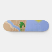 Alligator Green Whimsical Cartoon Art Skateboard (Horizontaal)