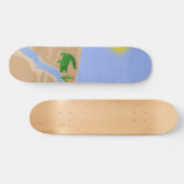 Alligator Green Whimsical Cartoon Art Skateboard (Horizontaal)
