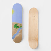 Alligator Green Whimsical Cartoon Art Skateboard (Voorkant)