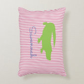 Alligator Groene roze Preppy Gepersonaliseerde Naa Accent Kussen (Voorkant(Verticaal))