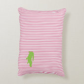 Alligator Groene roze Preppy Gepersonaliseerde Naa Accent Kussen (Achterkant (Verticaal))