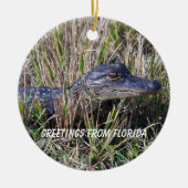Alligator Groeten uit Florida Keramisch Ornament (Voorkant)