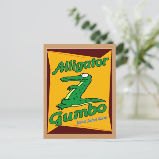 Alligator Gumbo Briefkaart (Staand voorkant)