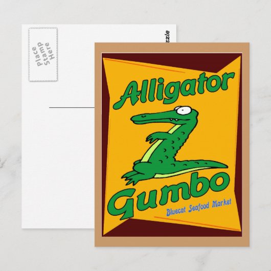 Alligator Gumbo Briefkaart (Voorkant / Achterkant)
