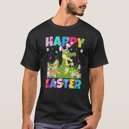 Alligator Happy Paast Bunny Alligator Pasen Sun T-shirt (Voorkant)