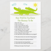 Alligator hoe goed je het baby shower spel kent (Voorkant)