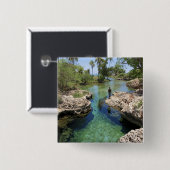 Alligator Hole, Black River Town, Jamaica Vierkante Button 5,1 Cm (Voorkant /achterkant)